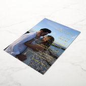 ルイーズシンプルフォトモダンウェディング日付を保存 箔招待状 (回転した状態)