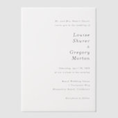ルイーズシンプルモダン結婚の ベラム紙招待状 (正面)