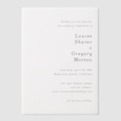 ルイーズシンプルモダン結婚式日付を保存 ベラム紙招待状 (正面)