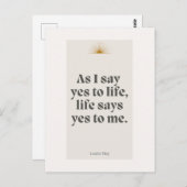 ルイーズ干し草引用文 – ライフは私にYes ポストカード (正面/裏面)