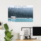 ルイーズ湖アルバータカナダ冬の写真 ポスター (ホームオフィス)