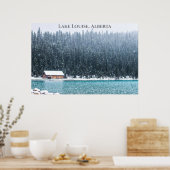 ルイーズ湖アルバータカナダ冬の写真 ポスター (キッチン)