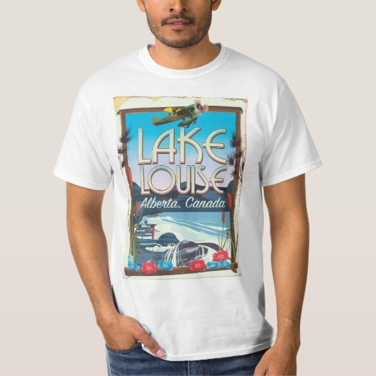 ルイーズ湖 アルバータ州 カナダ トラベルポスター Tシャツ (正面)