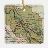 ルイーズ湖ABヴィンテージマップ セラミックオーナメント (正面)