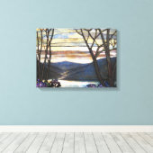 ルイ心地よいティファニー – ステンドグラス4マグノリアス キャンバスプリント (インサイチュ (ウッドフロア))