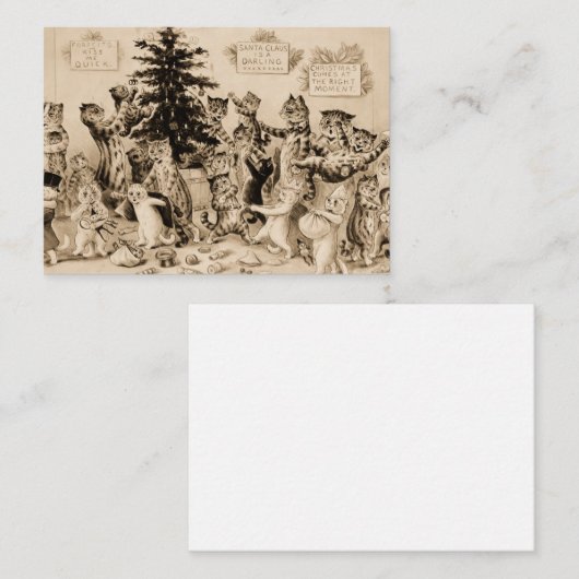 ルイ飾ワーインの猫のクリスマスツリー エンクロージャーカード (正面/裏面)
