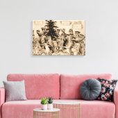 ルイ飾ワーインの猫のクリスマスツリー キャンバスプリント (インサイチュ (リビング))