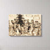 ルイ飾ワーインの猫のクリスマスツリー キャンバスプリント (正面)