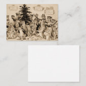 ルイ飾ワーインの猫のクリスマスツリー ノートカード (正面/裏面)