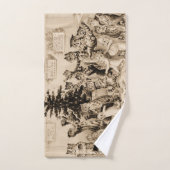 ルイ飾ワーインの猫のクリスマスツリー ハンドタオル (ハンドタオル)