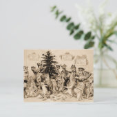 ルイ飾ワーインの猫のクリスマスツリー ポストカード (スタンド正面)