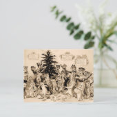 ルイ飾ワーインの猫のクリスマスツリー ポストカード (スタンド正面)