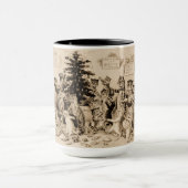 ルイ飾ワーインの猫のクリスマスツリー マグカップ (中央)