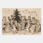 ルイ飾ワーインの猫のクリスマスツリー ラッピングペーパーシート (正面)