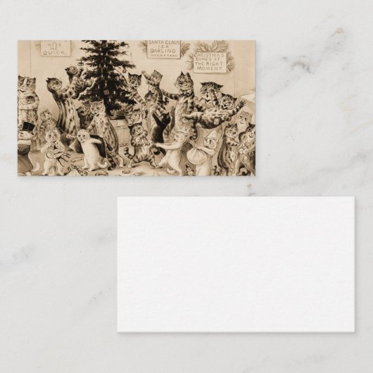 ルイ飾ワーインの猫のクリスマスツリー 名刺 (正面/裏面)