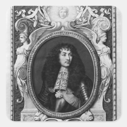 ルイ14世の円形浮彫りのポートレート スクエアシール (正面)