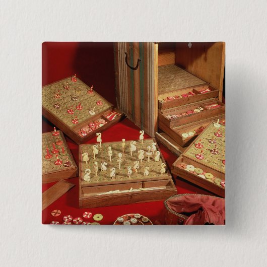 ルイ14世発明するDauphinの宝くじのゲーム 缶バッジ (正面)