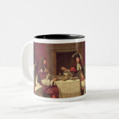 ルイ14世1857年と食事するMoliere ツートーンマグカップ (正面左)