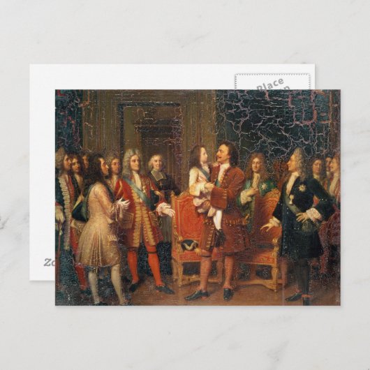 ルイ15世とピョートル1世の会見 ポストカード (正面/裏面)