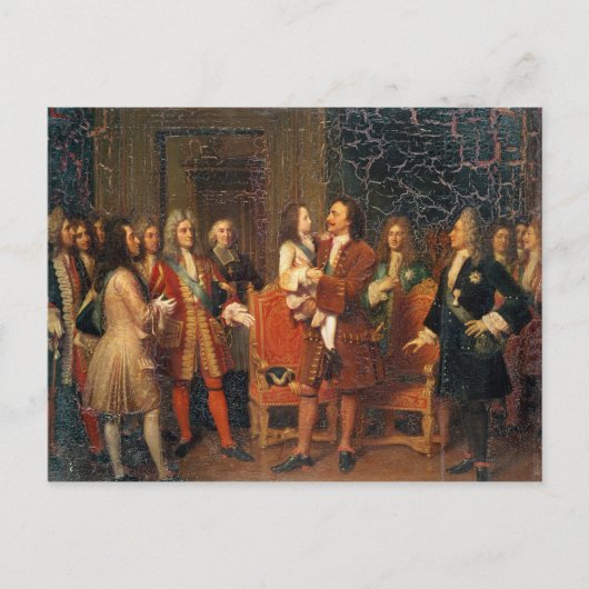 ルイ15世とピョートル1世の会見 ポストカード (正面)