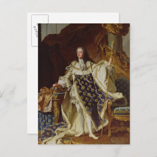 ルイ15世の戴冠式の衣装を着た肖像画 ポストカード (正面/裏面)