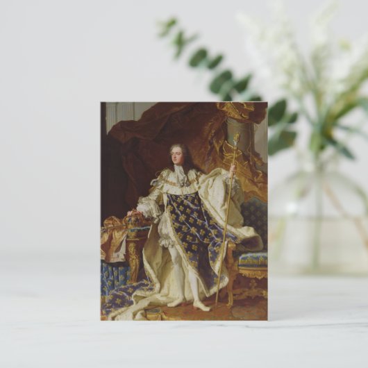 ルイ15世の戴冠式の衣装を着た肖像画 ポストカード (スタンド正面)
