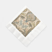 ルイ15世スタイルの花柄プリントの金箔装飾ランチョンナプキン 縁ありランチョンナプキン (角)