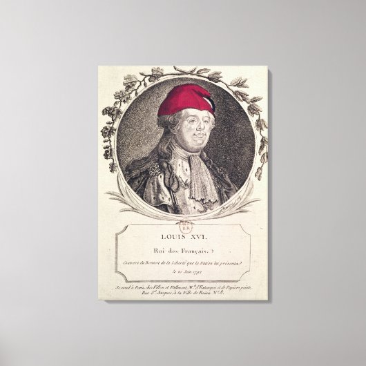 ルイ16世はフリジアンボンネットを着ていた キャンバスプリント (正面)