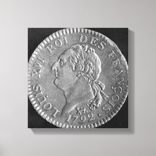 ルイ16世を描いたルイ・ドール, 1792 キャンバスプリント (正面)