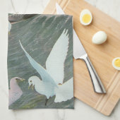 ルイ・アガスフエルテスによる海波の上のカモメ キッチンタオル (四つ折り)