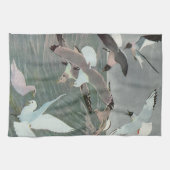 ルイ・アガスフエルテスによる海波の上のカモメ キッチンタオル (横)