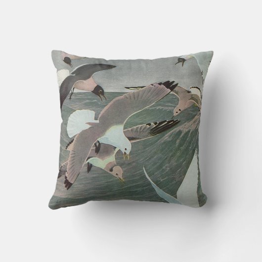 ルイ・アガスフエルテスによる海波の上のカモメ クッション (裏面)