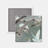 ルイ・アガスフエルテスによる海波の上のカモメ マグネット (正面/裏面)