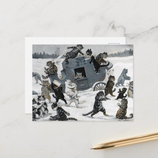 ルイ・ウィリアム・ウェインによる高速道路強盗 ポストカード (正面/裏面インサイチュ)