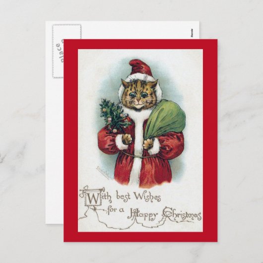 ルイ・ウィンのクリスマス猫 シーズンポストカード (正面/裏面)