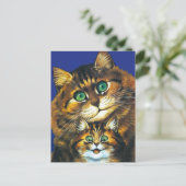 ルイ・ウィン母猫と子ども葉書 ポストカード (スタンド正面)