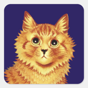 ルイ・ウェインによるオレンジ色の猫の肖像画 スクエアシール