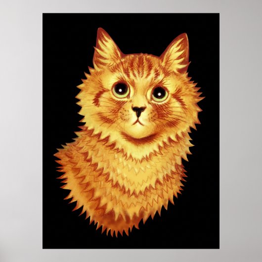 ルイ・ウェインによるオレンジ色の猫の肖像画 ポスター (正面)