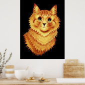 ルイ・ウェインによるオレンジ色の猫の肖像画 ポスター (キッチン)