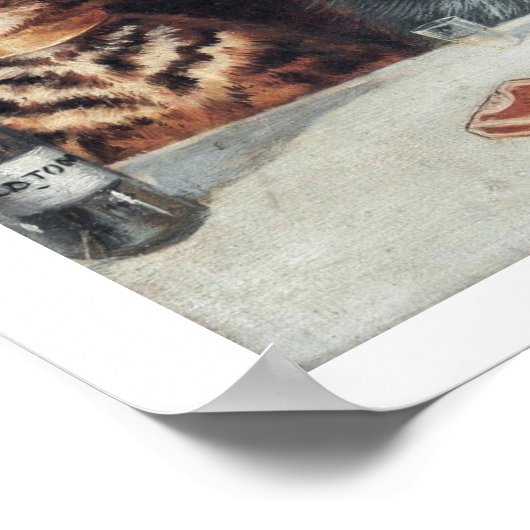 ルイ・ウェインによるヴィンテージ猫の独身パーティー ポスター (角)