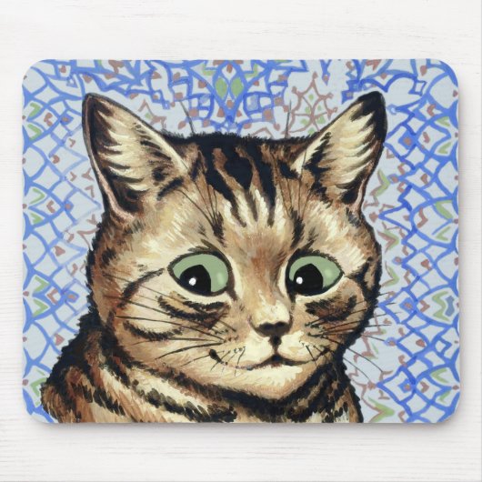 ルイ・ウェインによる猫の頭の絵  マウスパッド (正面)