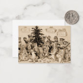 ルイ・ウェインのクリスマスツリーを飾る猫たち ノートカード (正面/裏面インサイチュ)