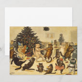 ルイ・ウェインのクリスマス猫パーティー招待状 (正面/裏面)