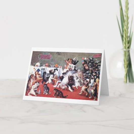 ルイ・ウェインの子猫と猫のクリスマス・パーティー、クリスマスカード カード (正面)
