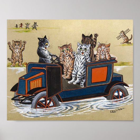 ルイ・ウェインの水没した自動車 ポスター (正面)