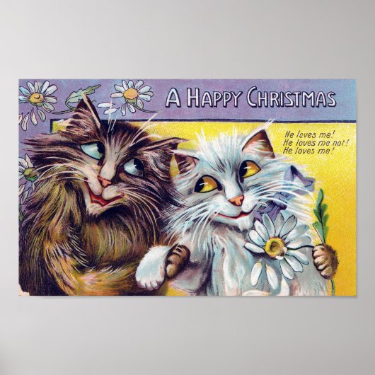 ルイ・ウェインの猫のクリスマスカード ポスター (正面)