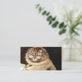 ルイ・ウェインの眼鏡で仕事をしている猫 名刺 (スタンド正面)