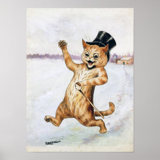 ルイ・ウェインの雪の上の紳士猫 ポスター (正面)