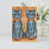 ルイ・ウェイン作「双子の猫」縞模様の猫 サンキューカード (スタンド正面)