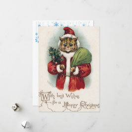 ルイ・ウェイン クリスマス 猫 フラット グリーティングカード